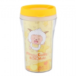 12 oz dual-wall AS plastic insulated coffee mug beverage mug