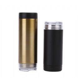 Customized 14 oz dual-wall stainless steel coffee cup for double use