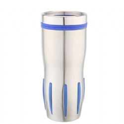 16OZ dual-wall stainless steel thermos cup car bottle with silicone non-slip sleeve
